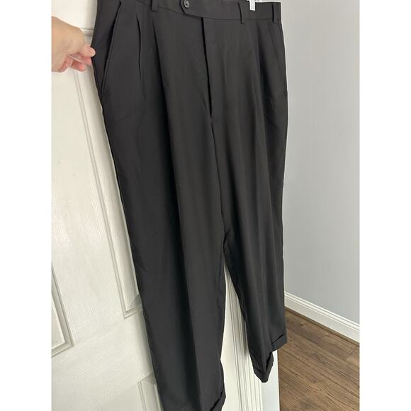 Emanuel Ungaro Black 2pc Men's Suit 3 Button Jacket Cuff Pant Wool 46L 38W READ - Picture 7 of 14